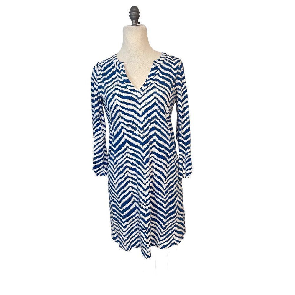 Lilly Pulitzer Rossmore Dress 12326 Blue stripe Zebron Small - Picture 5 of 6